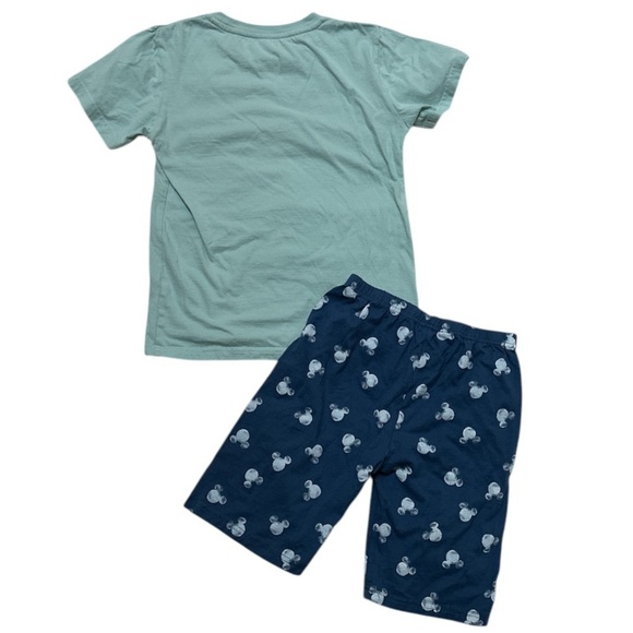 Disney Short Pajamas Set Cotton Printed Shorts/Short Sleeve Top W/ Mickey Mouse - Picture 2 of 7